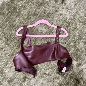 WeWoreWhat leather crop top